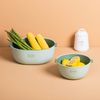 Two layers strainer colander drain basket bowls wash fruit vegetable 