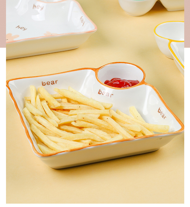 Small fresh ceramic lovely dumpling plate dip fries serving plate
