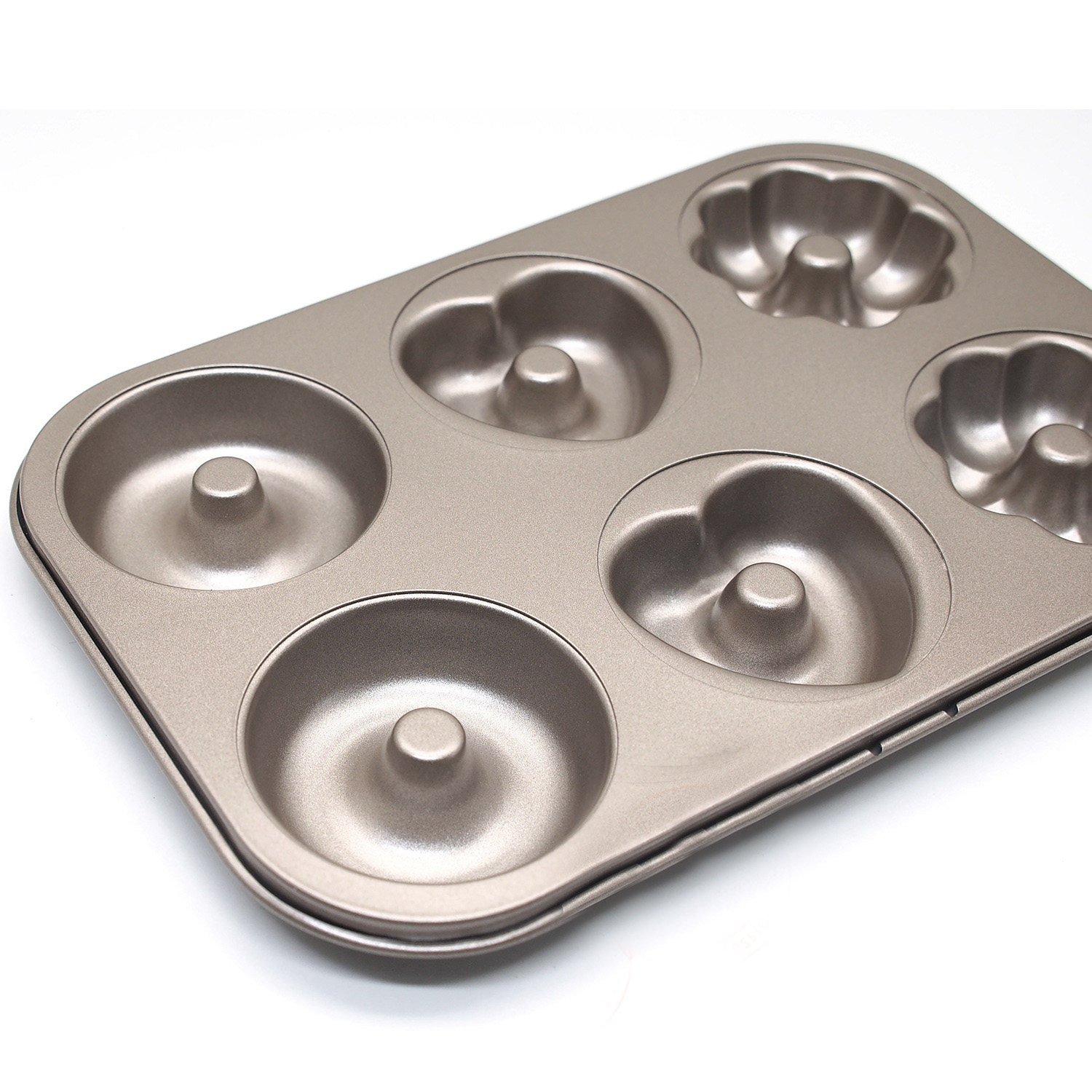 High quality carbon steel 6 cup gold cupcake baking tray non-stick muffin cup baking pan