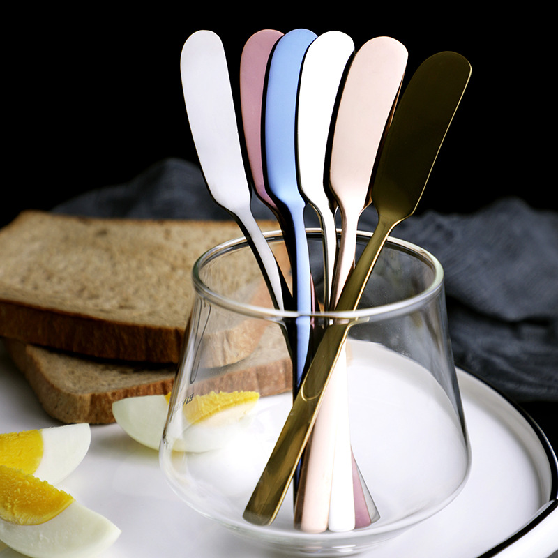 Colored 304 stainless steel butter knife tableware jam spatula butter knife