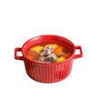 Simple ceramic lid anti-scald double ear soup dinnerwareta bleware bowl