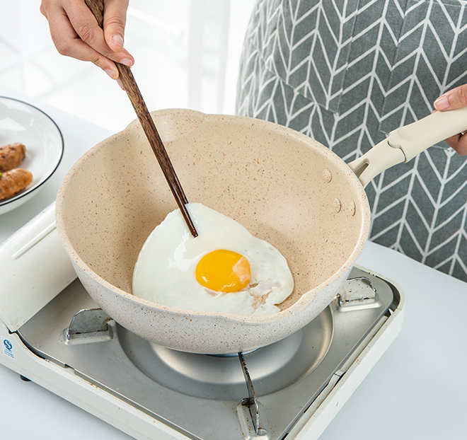 Round cookware frying pan