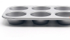 High quality non-stick carbon steel 6 cup silver cupcake baking tray muffin cup baking pan