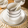 White Classic Ceramic Dinnerware Tableware Plate Sets