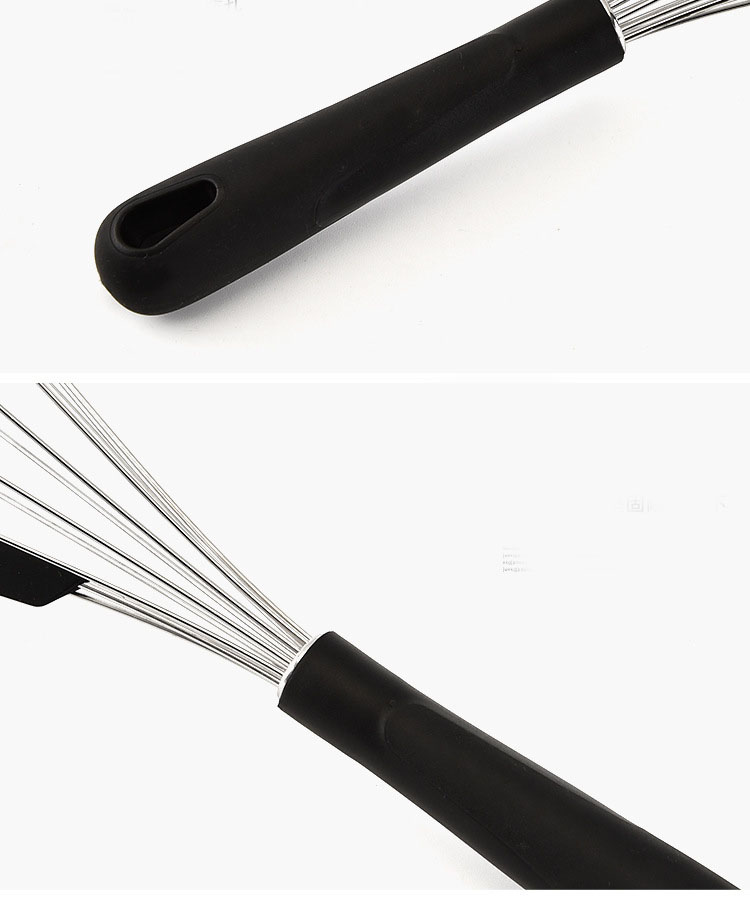 Stainless steel eggbeater kitchen manual egg wire whisk with silicone scraper on the side