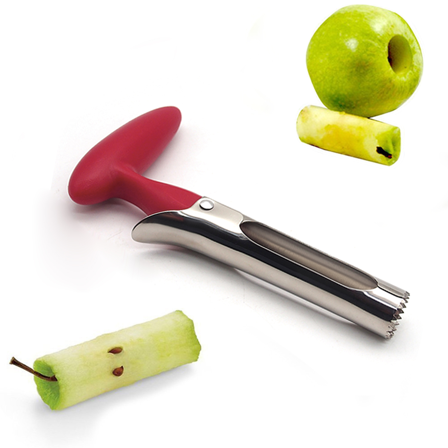 Manual Stainless Steel Twin Blades Sharp Corer Slicer Bell Peppers Pear Apple Peeler