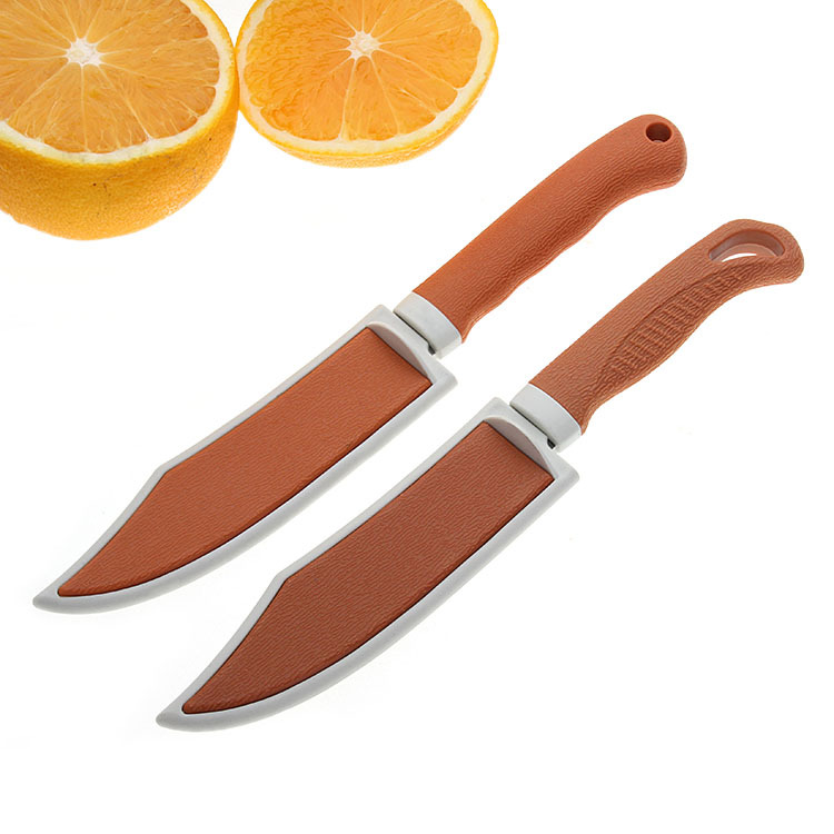 Kitchen stainless steel apple pears sheath safety utility Knife With plastic handle